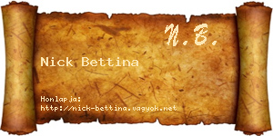 Nick Bettina névjegykártya