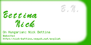 bettina nick business card